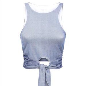 Year of Ours Denim Peek A Boo Crop Top!